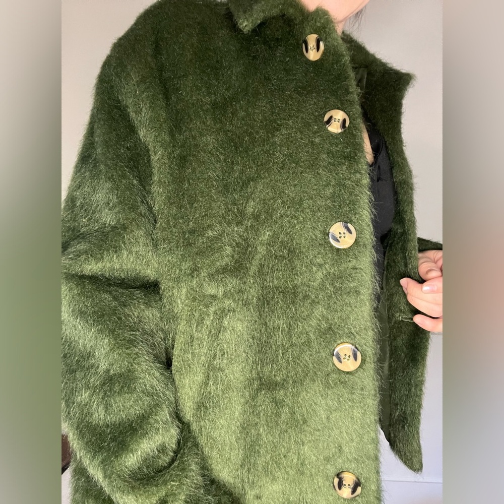 ZARA green fur jacket